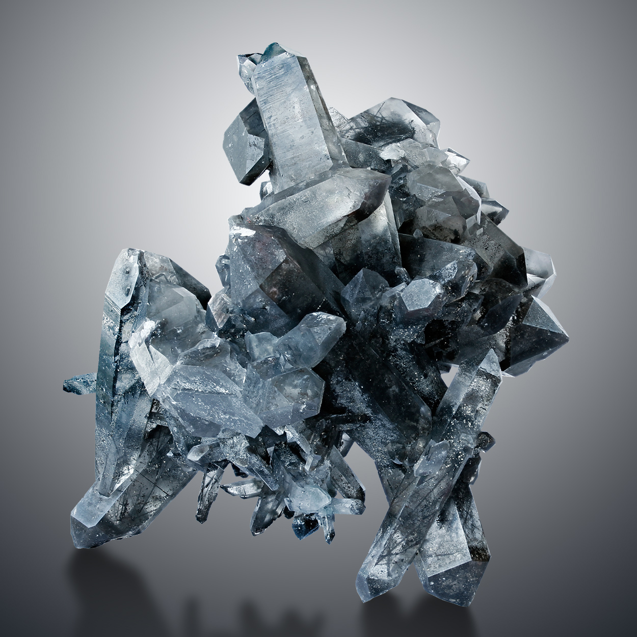 Quartz & Tourmaline Var Schorl