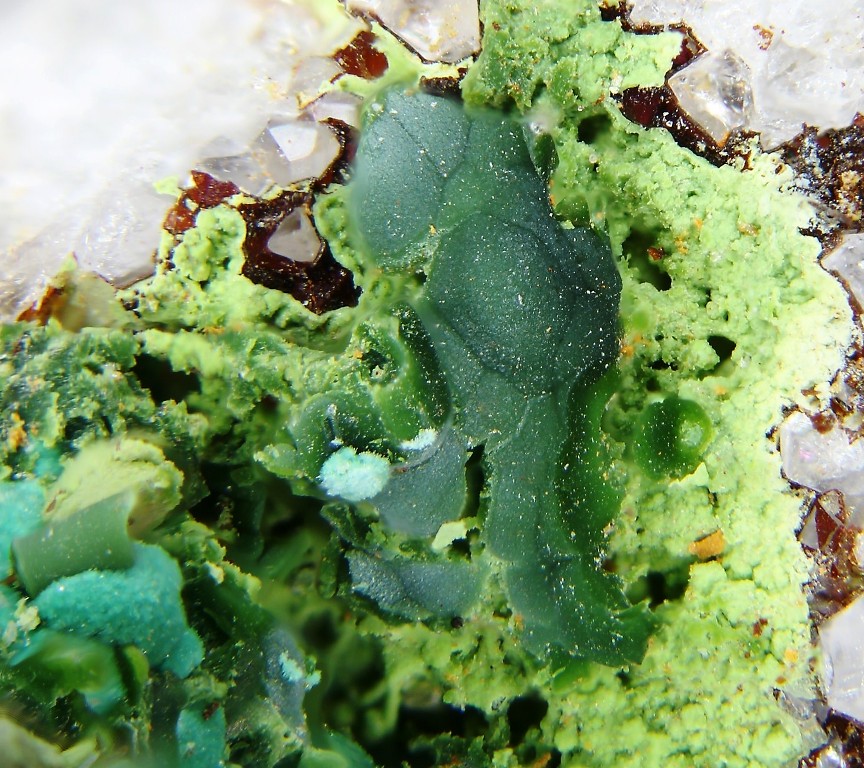 Chenevixite & Malachite