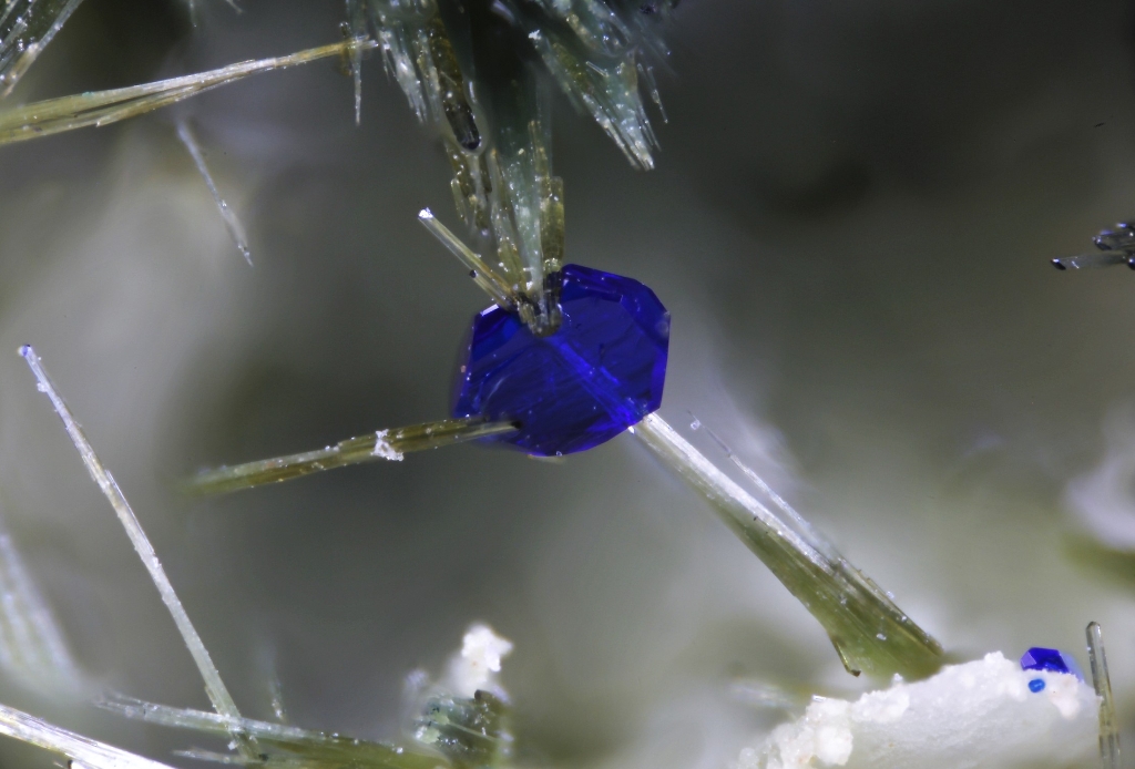 Azurite On Olivenite