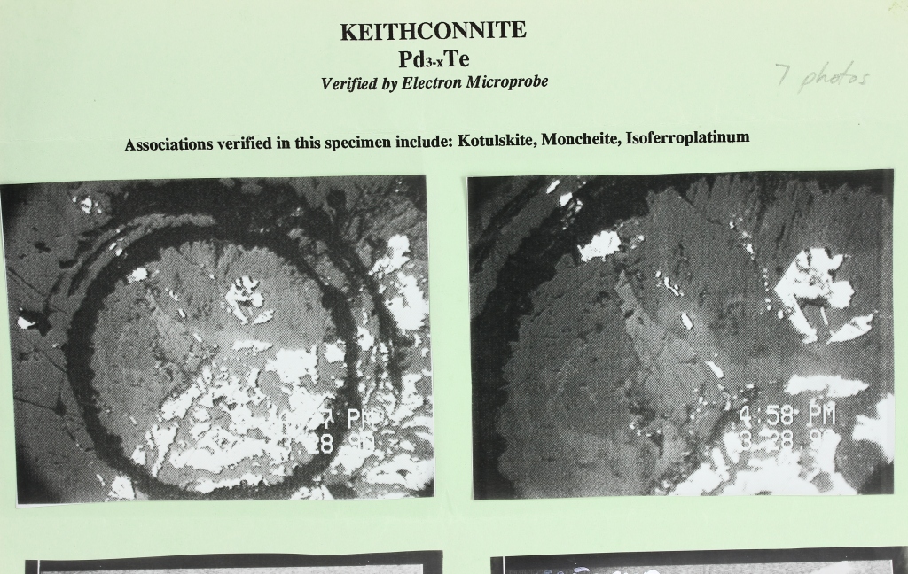 Keithconnite Kotulskite Moncheite & Isoferroplatinum