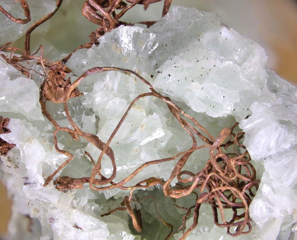 Native Copper On Prehnite