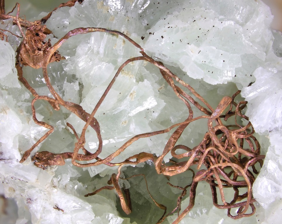 Native Copper On Prehnite