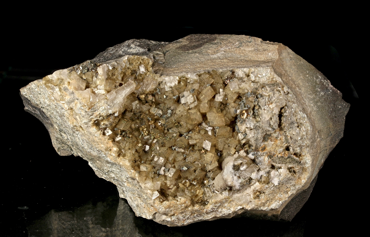 Donnayite-(Y) With Pyrite On Dolomite