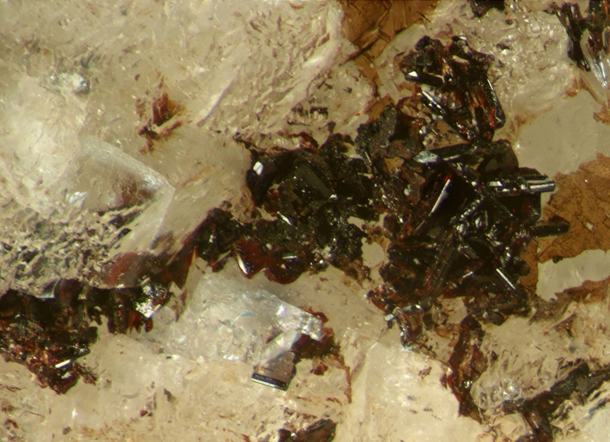 Pectolite Pyrophanite & Fluorapophyllite-(K)