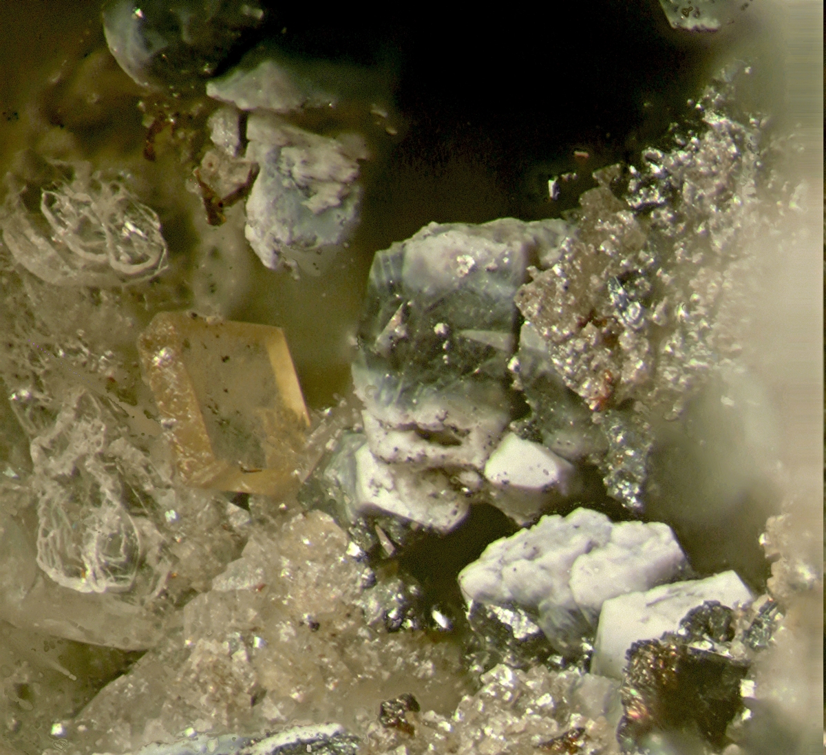 Anatase & Parisite-(Ce) Psm Donnayite Group With Catapleiite