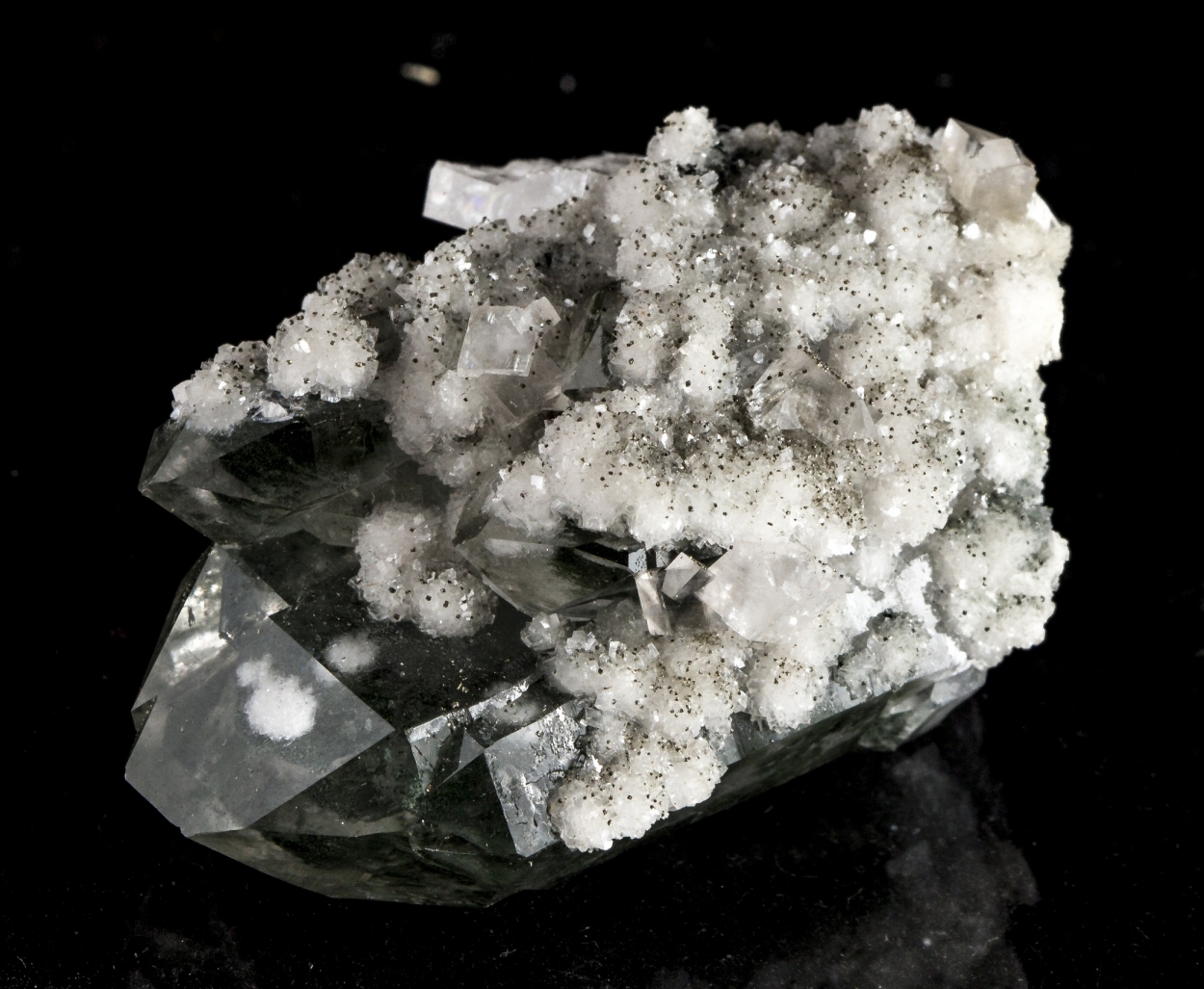 Quartz With Chlorite Calcite & Pyrite
