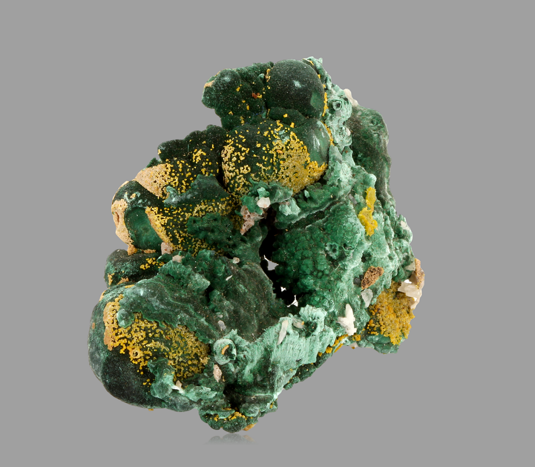 Pyromorphite On Malachite With Cerussite