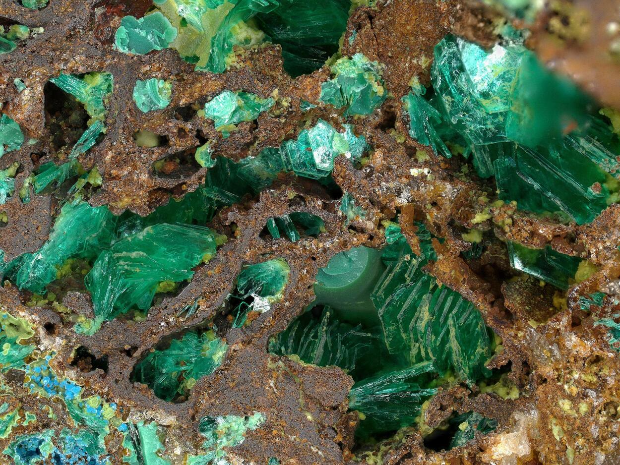 Chalcophyllite & Carbonatecyanotrichite