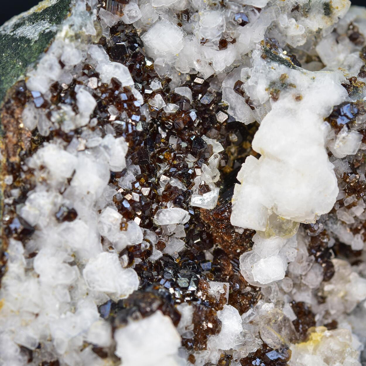 Garnet Var Melanite With Vesuvianite & Feldspar