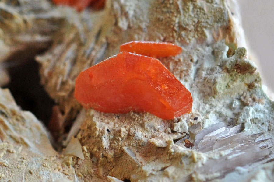 Wulfenite On Baryte