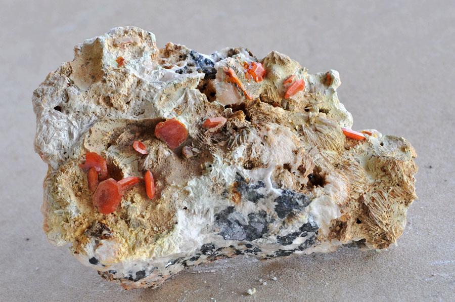 Wulfenite On Baryte