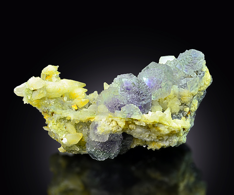 Fluorite With Calcite & Pyrite