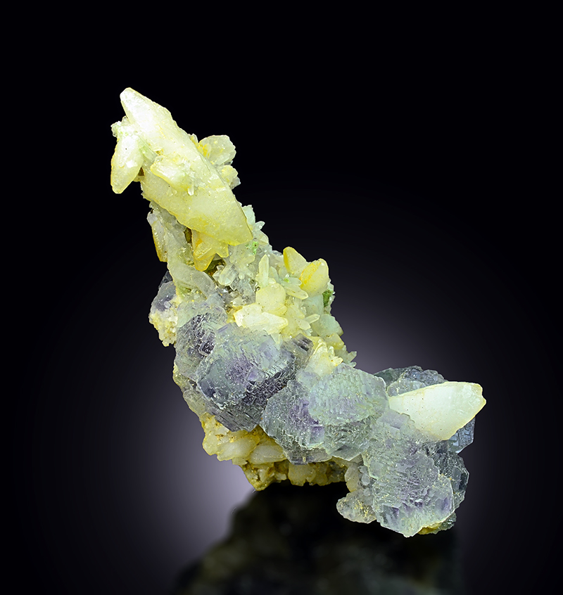 Fluorite With Calcite & Pyrite