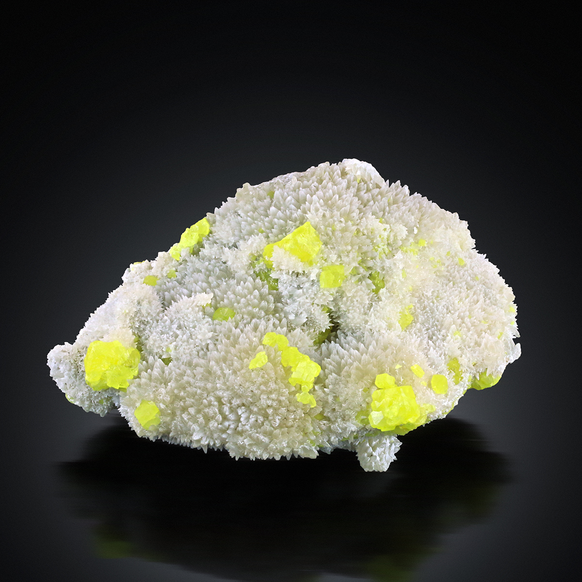 Native Sulphur With Aragonite