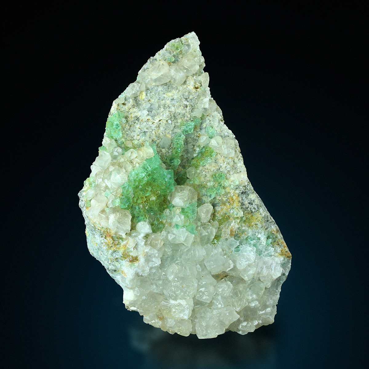 Fluorite With Calcite On Granite