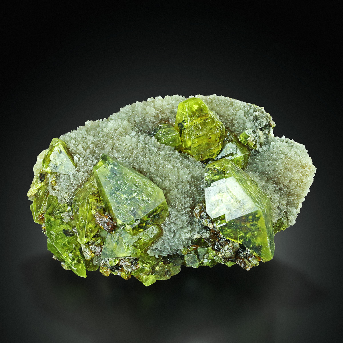 Native Sulphur With Aragonite