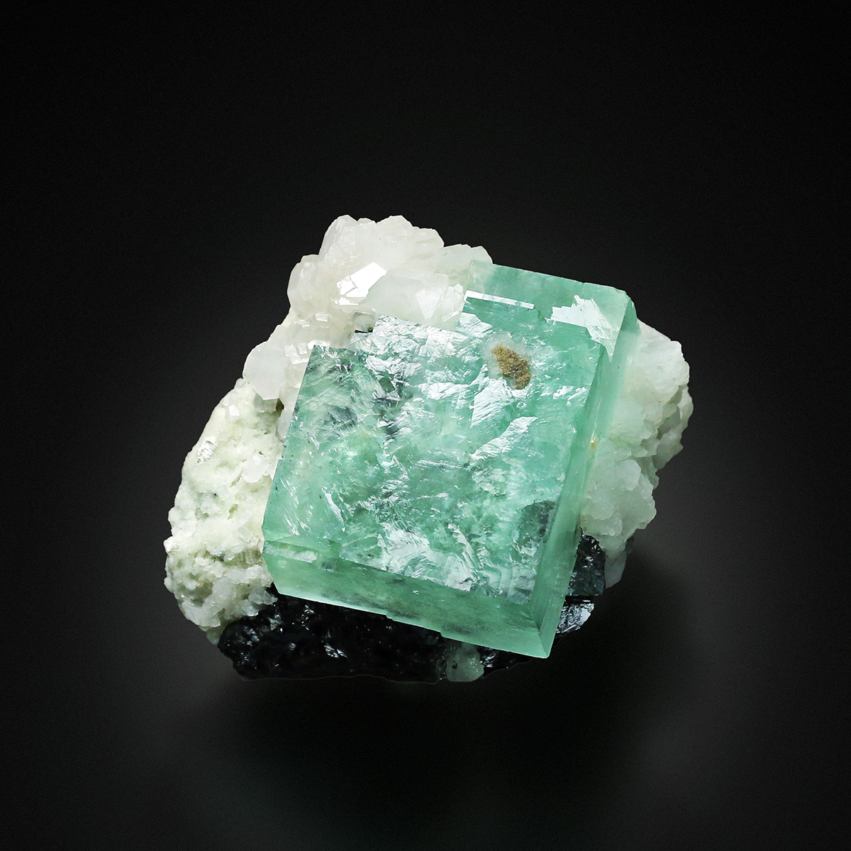 Fluorite With Calcite & Ferberite