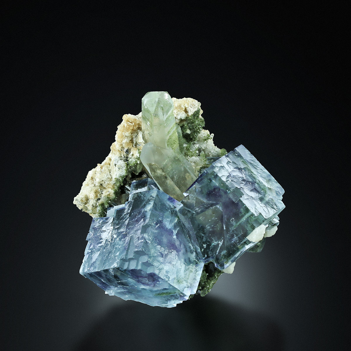 Fluorite With Quartz & Dolomite