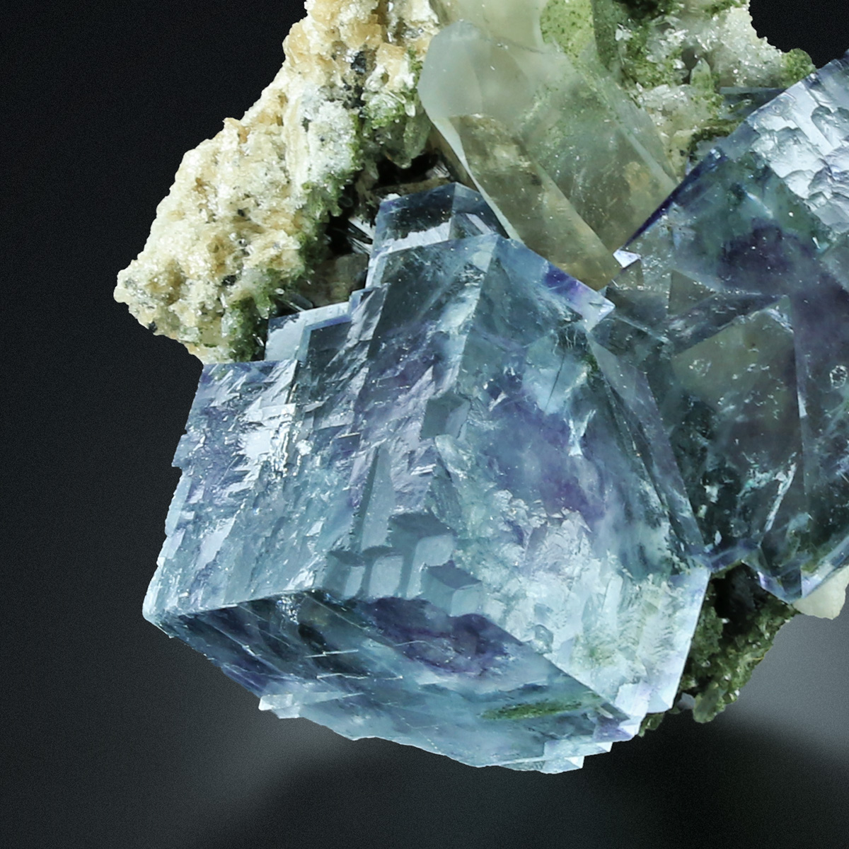 Fluorite With Quartz & Dolomite