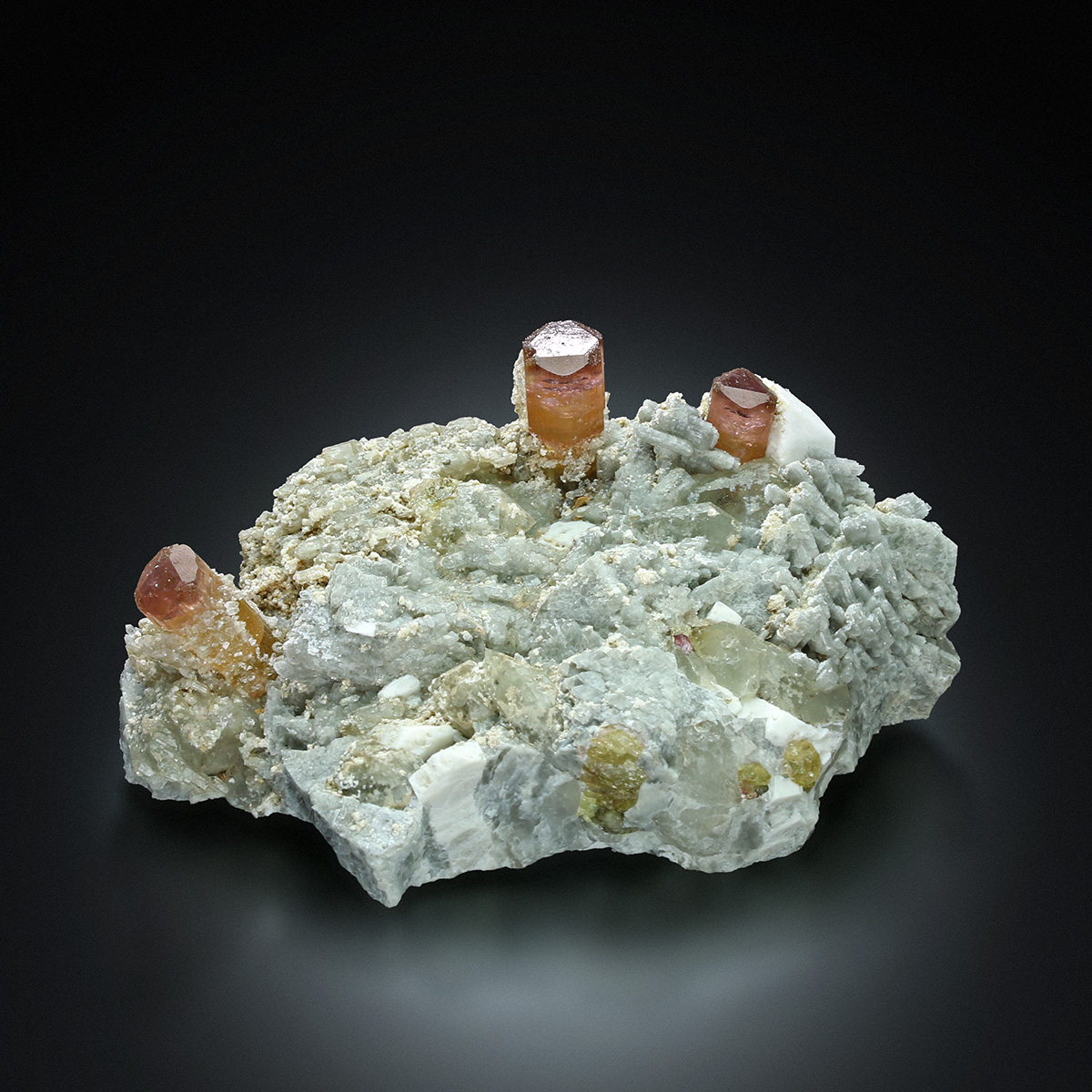 Elbaite On Albite With Quartz