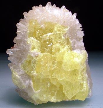 Aragonite On Native Sulphur