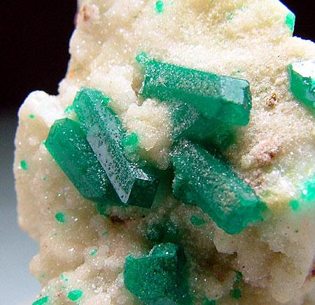 Dioptase On Calcite