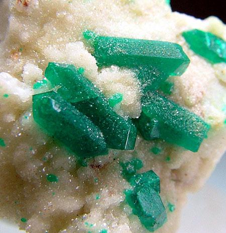 Dioptase On Calcite