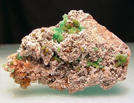 Cuprian Adamite & Calcite