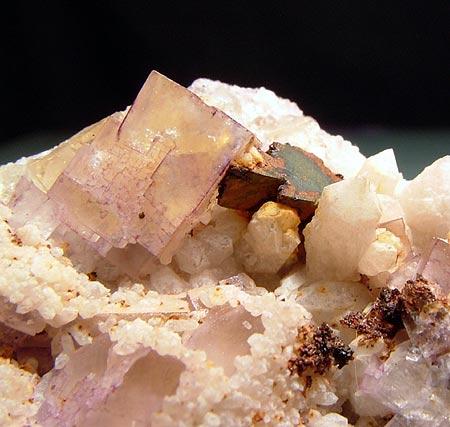 Fluorite Chalcopyrite & Quartz