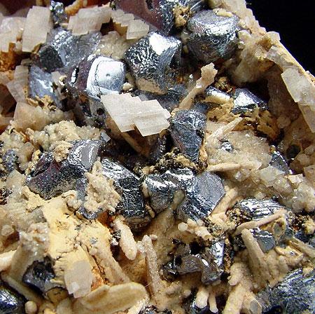 Galena With Siderite Quartz & Manganoan Calcite