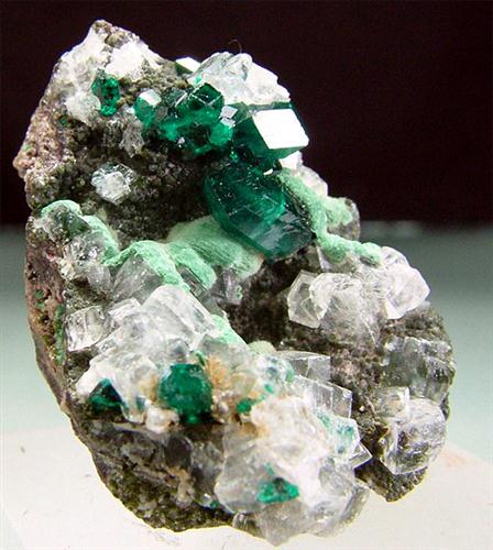 Dioptase Malachite & Calcite