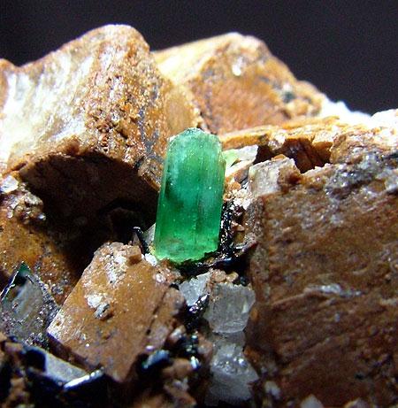 Emerald With Siderite & Hematite