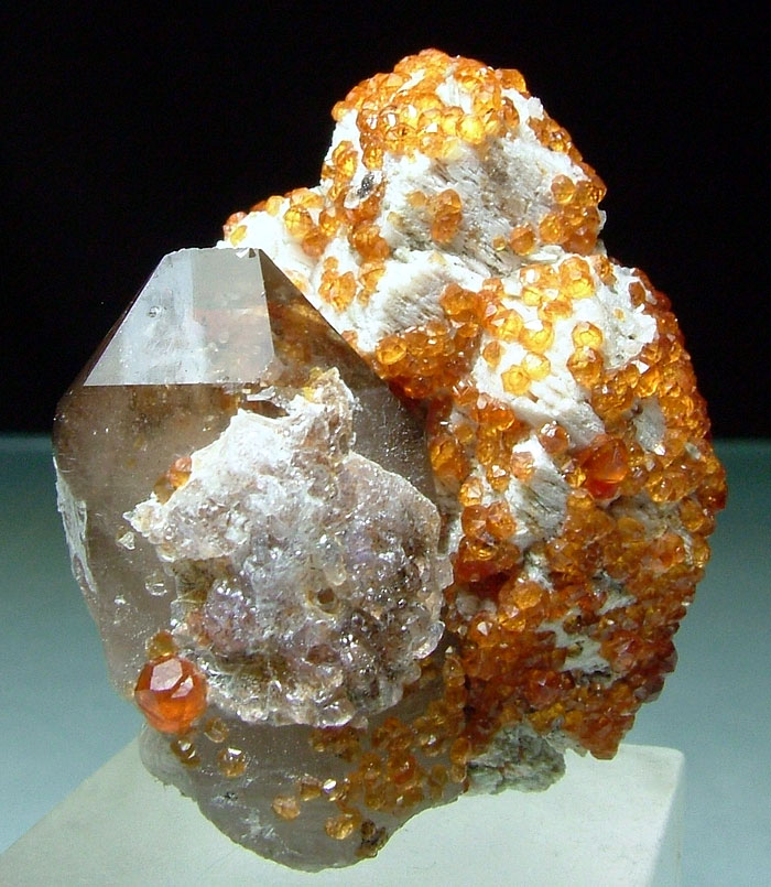 Spessartine Smoky Quartz & Orthoclase