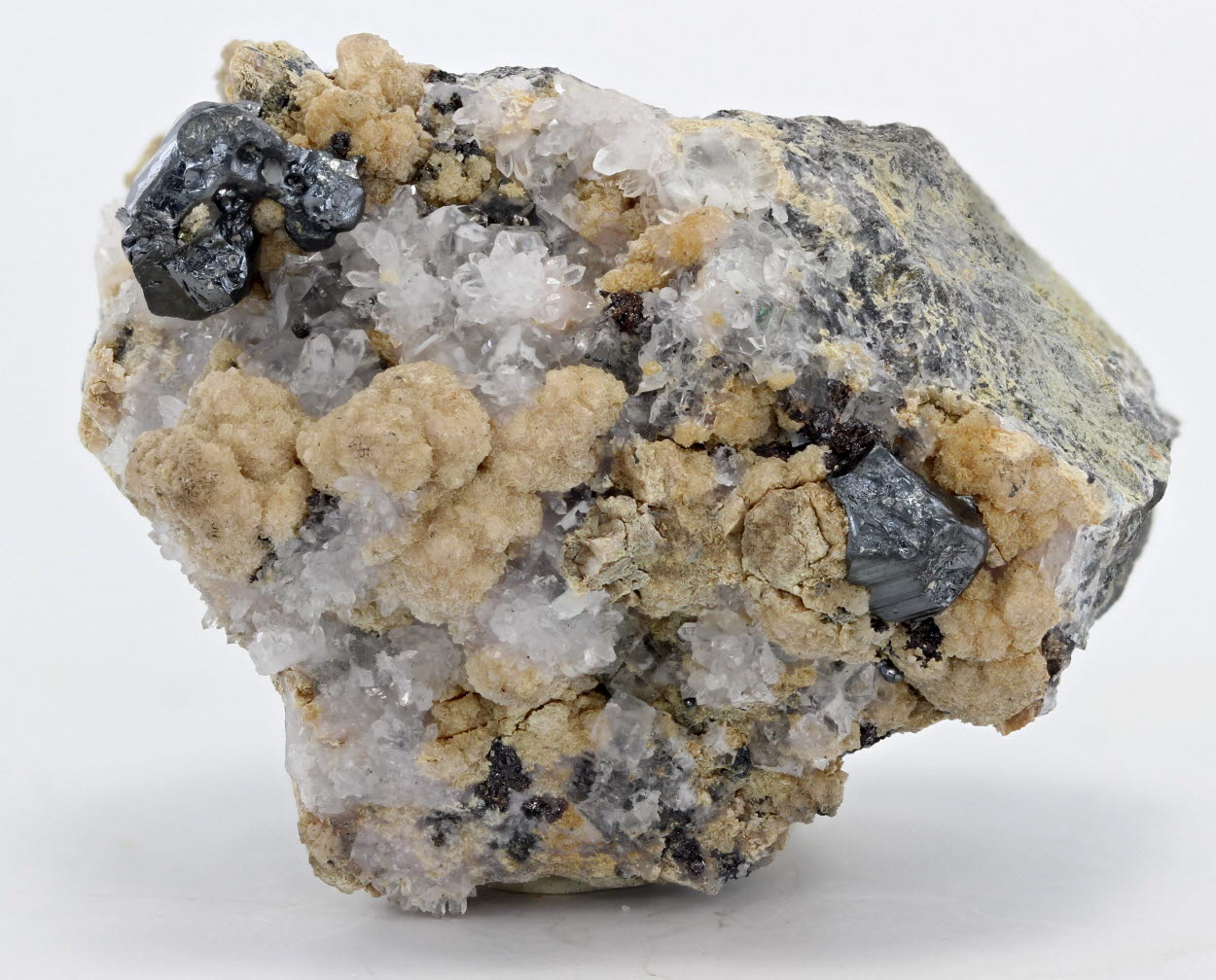 Pyrargyrite Manganoan Calcite & Fluorite