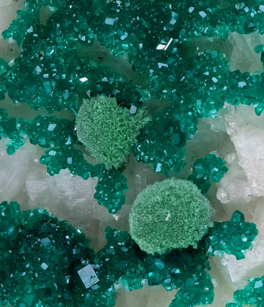 Dioptase Malachite & Calcite