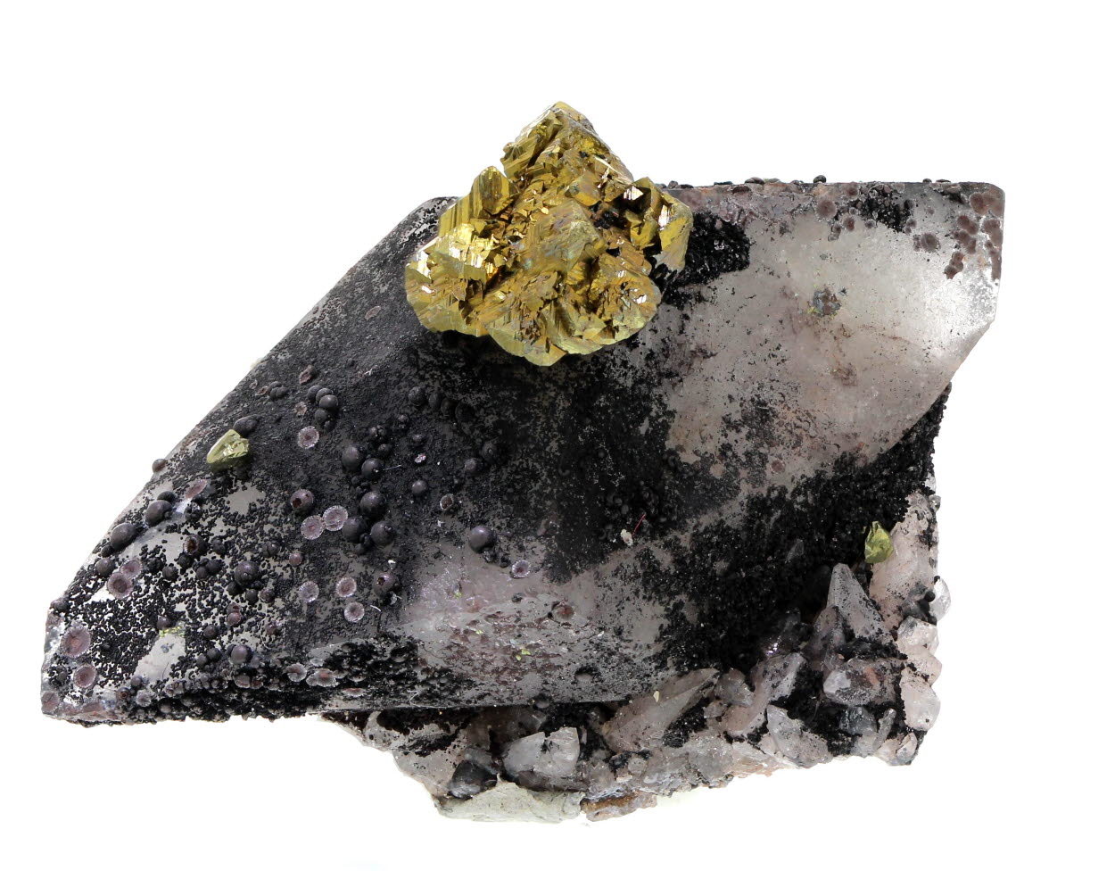 Chalcopyrite On Calcite With Hematite