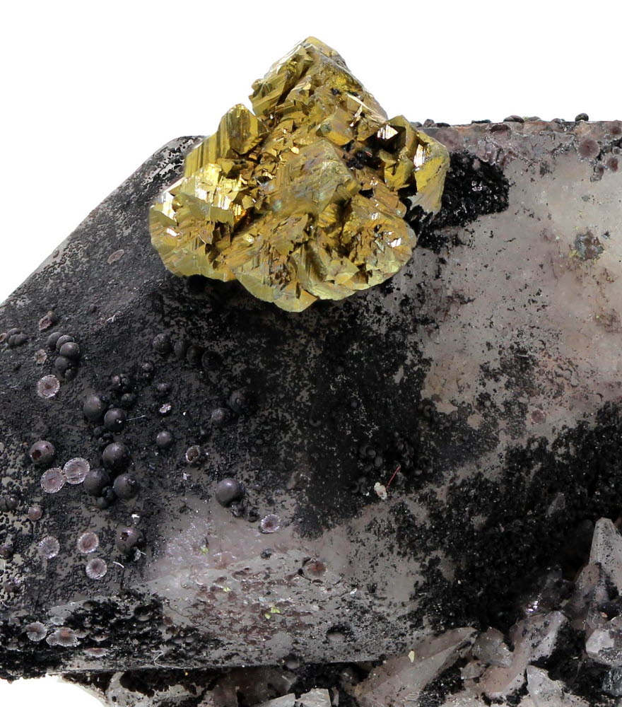 Chalcopyrite On Calcite With Hematite