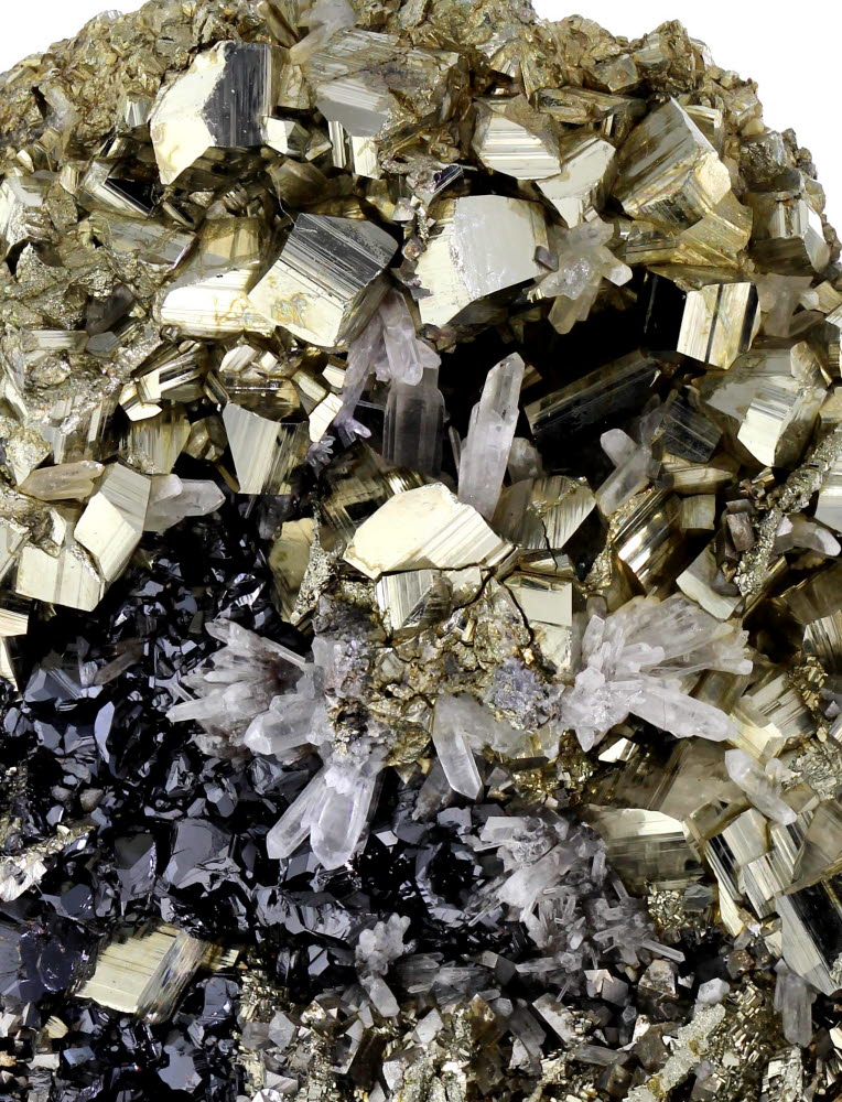 Pyrite With Sphalerite & Quartz