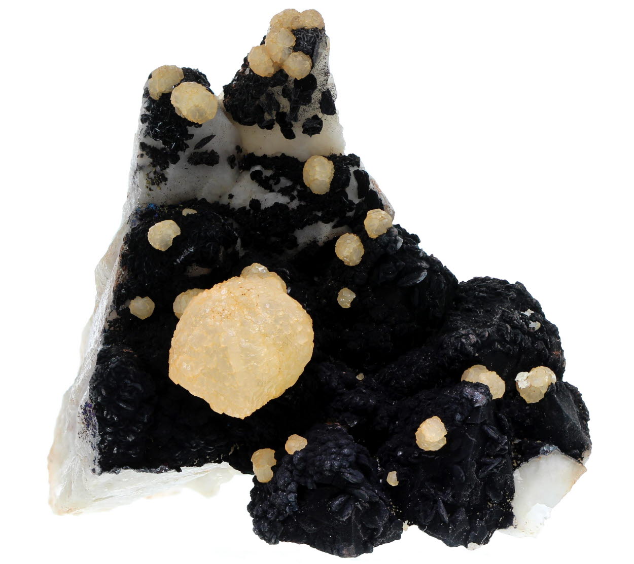 Calcite & Hematite Psm Calcite On Quartz