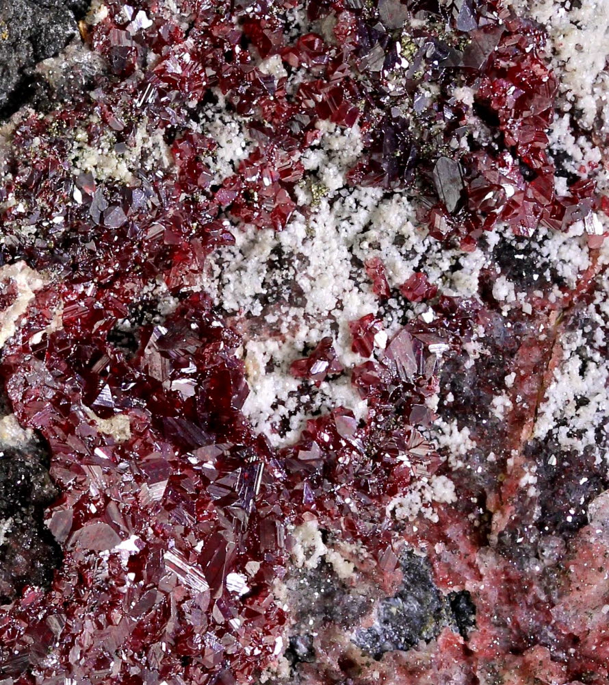 Cinnabar Pyrite & Calcite