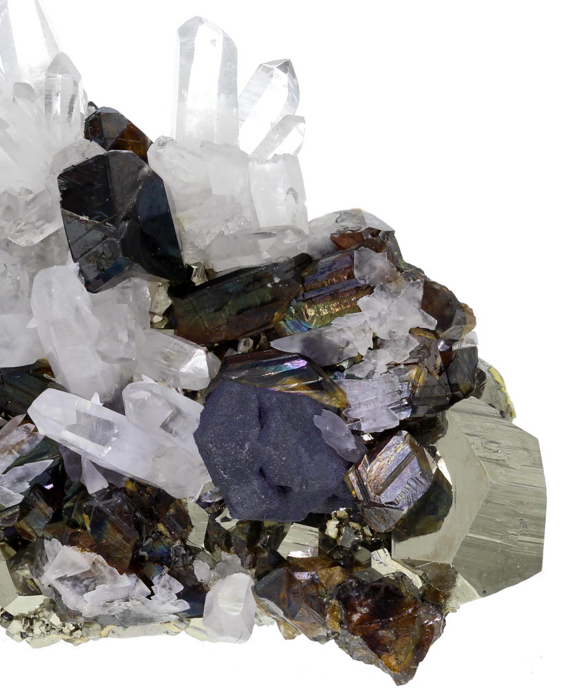 Galena Sphalerite & Pyrite With Calcite & Quartz