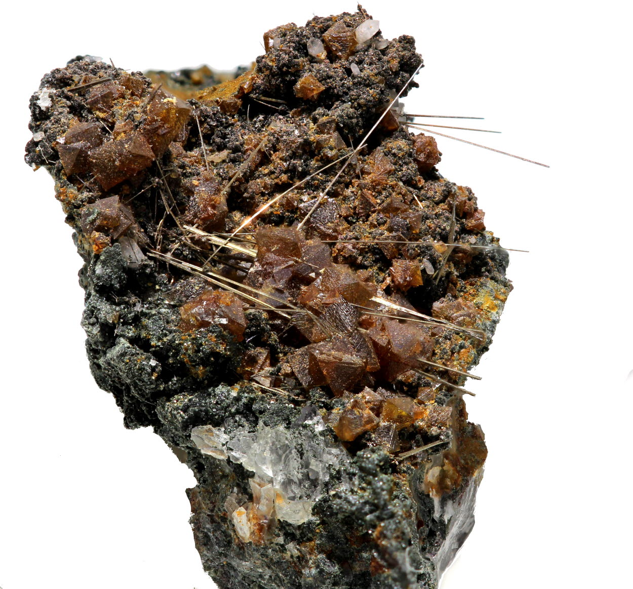 Siderite Bismuthinite & Hematite