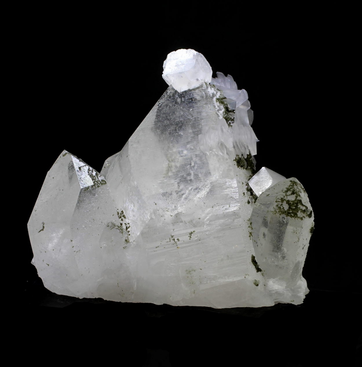 Calcite On Quartz With Chlorite