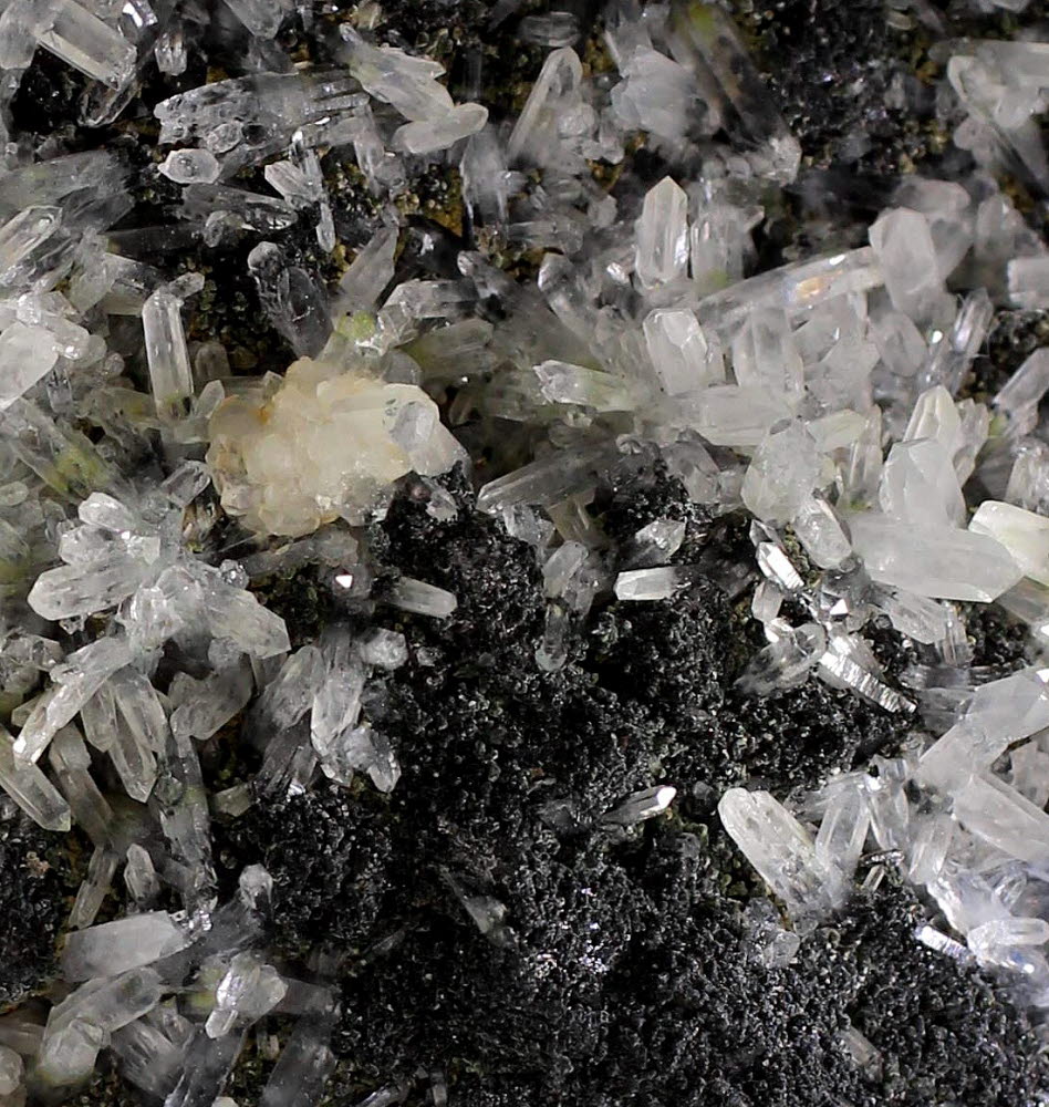 Quartz Calcite & Clinochlore On Magnetite