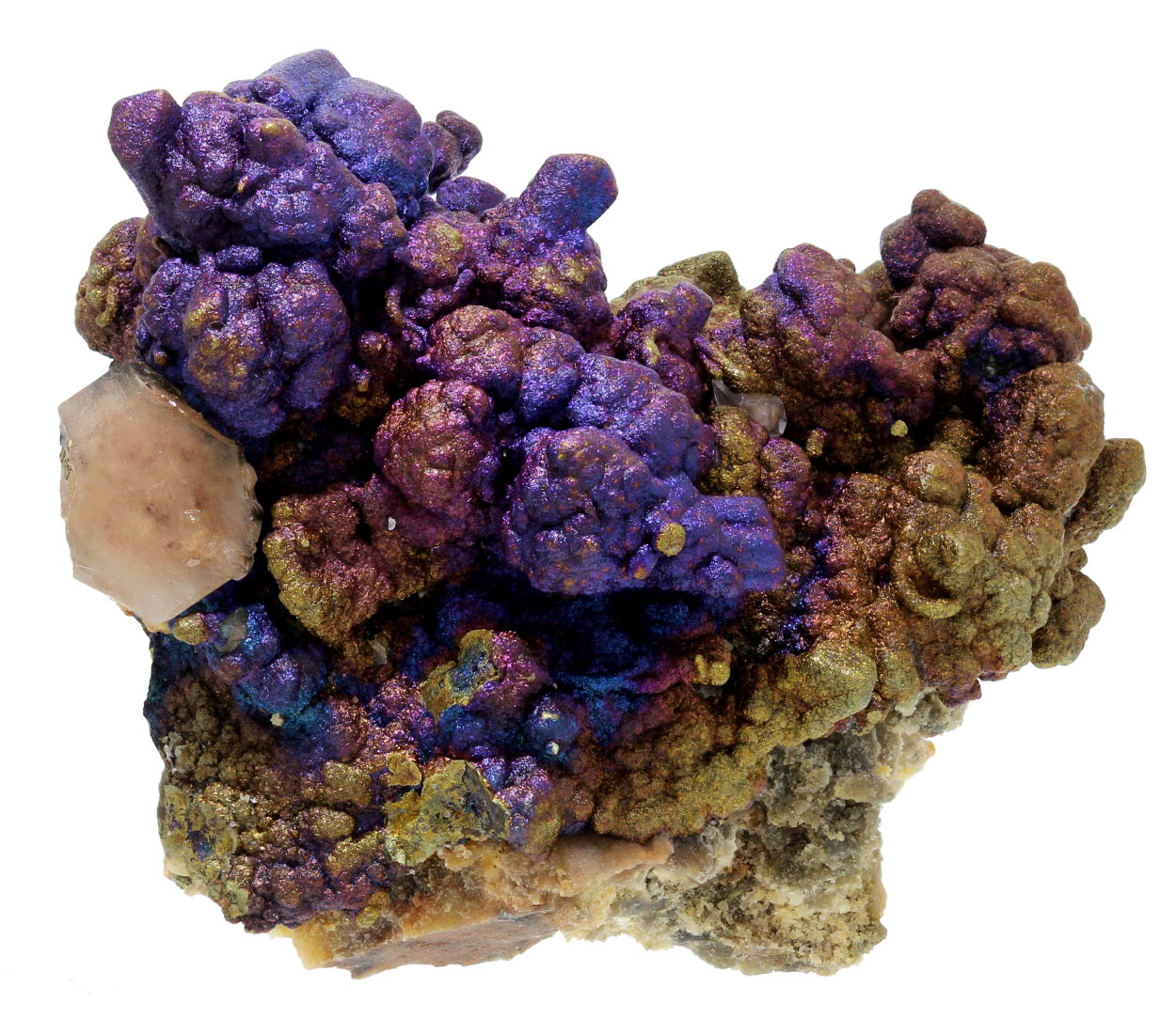 Blister Copper Psm Chalcocite & Bornite With Calcite