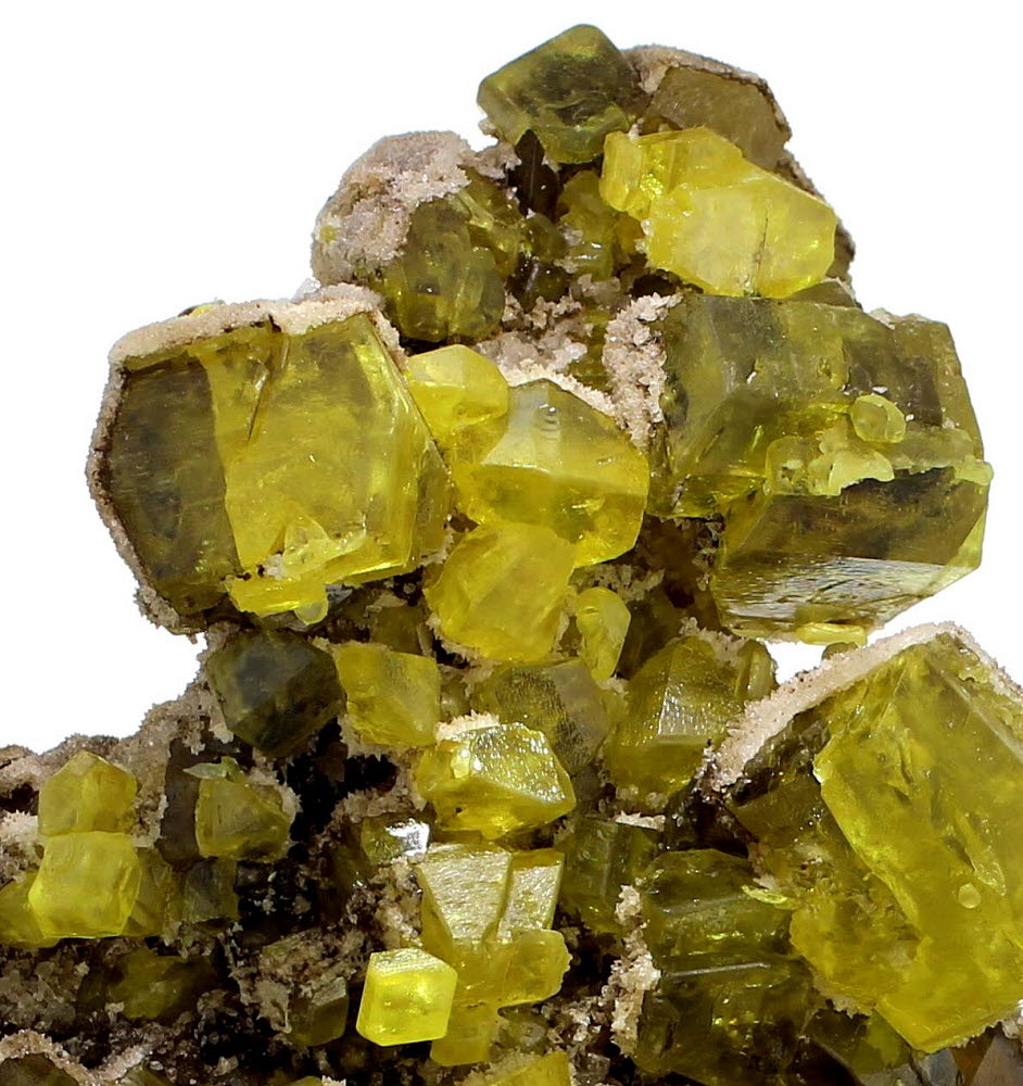 Native Sulphur On Aragonite