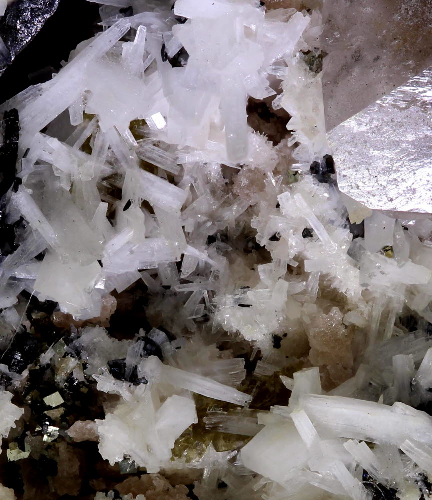 Bertrandite Pyrite & Rhodochrosite With Wolframite & Quartz