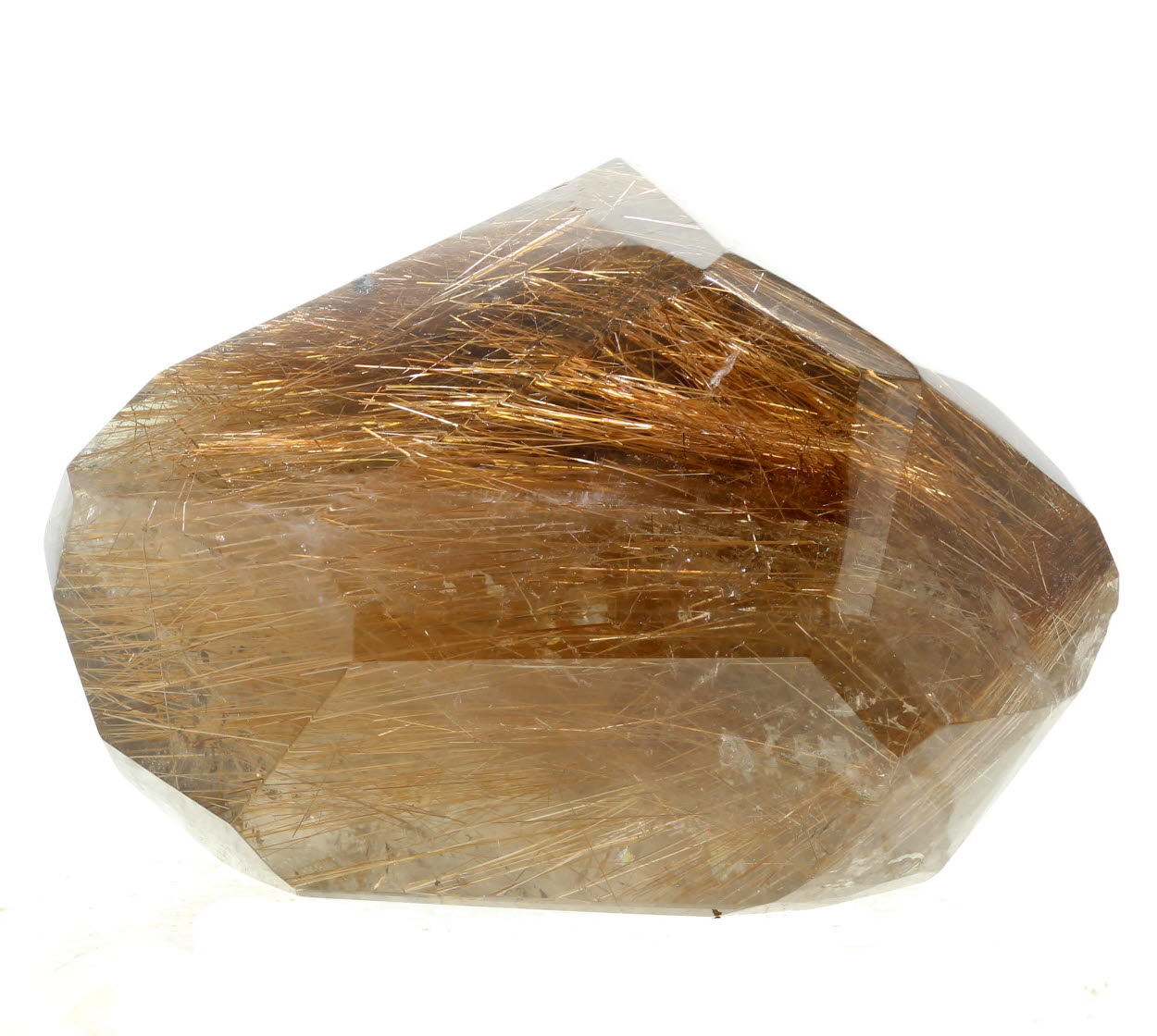 Quartz With Rutile Inclusions - Polished Freeform