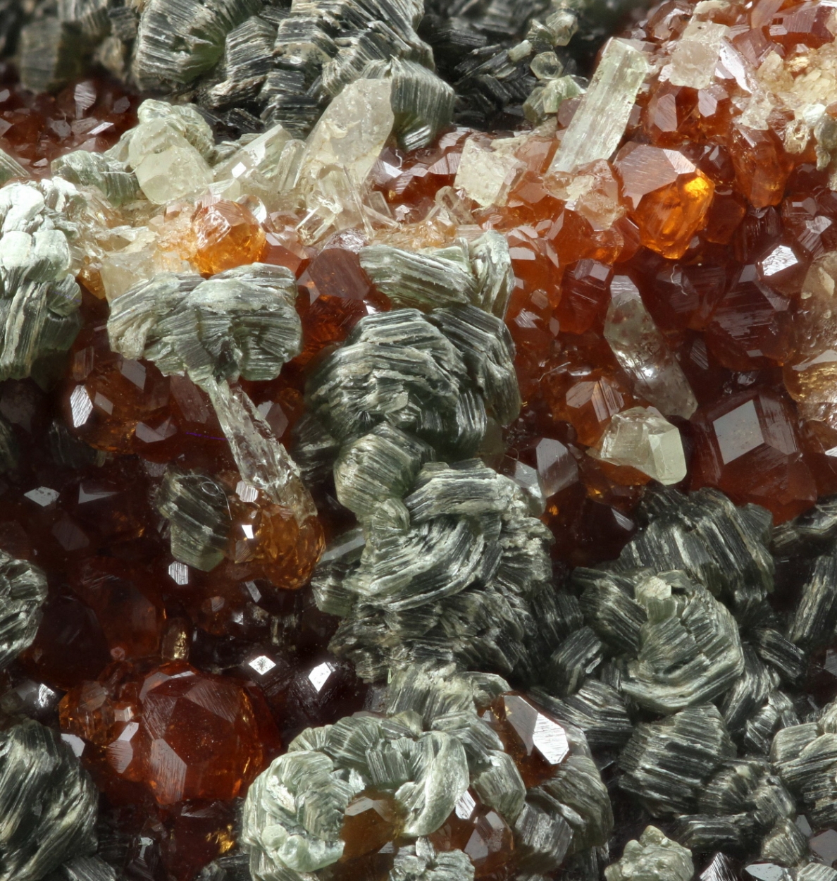 Hessonite Clinochlore & Diopside