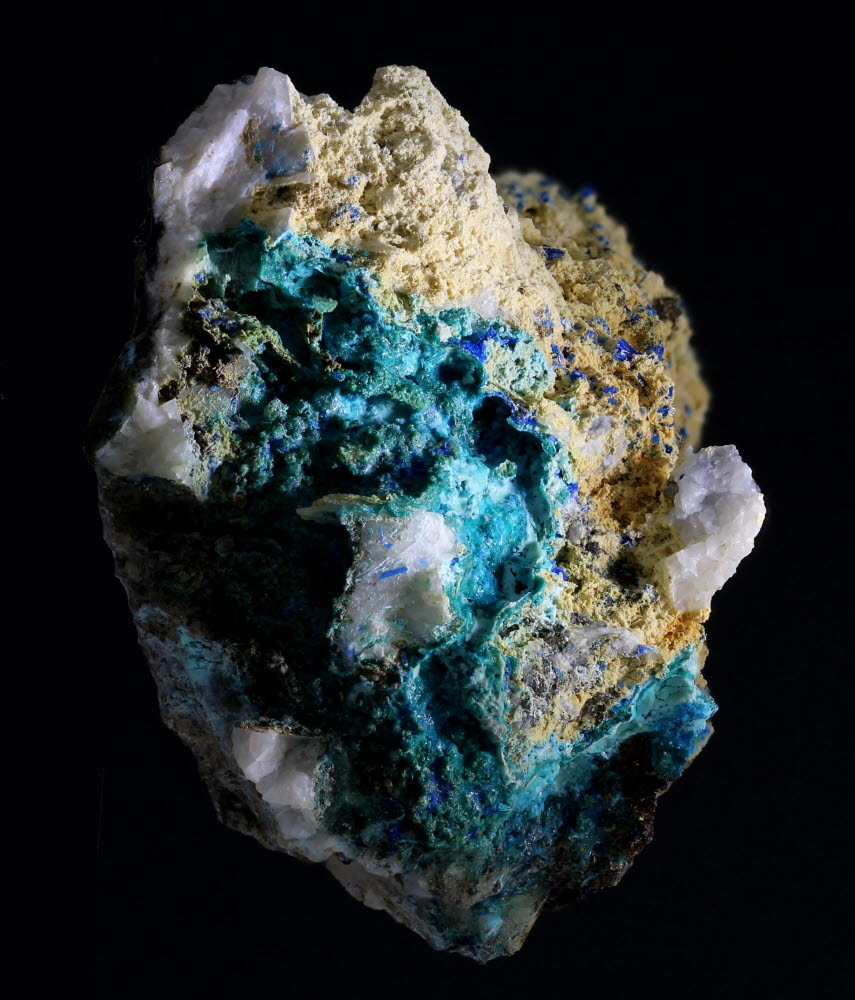 Chrysocolla With Linarite & Brochantite